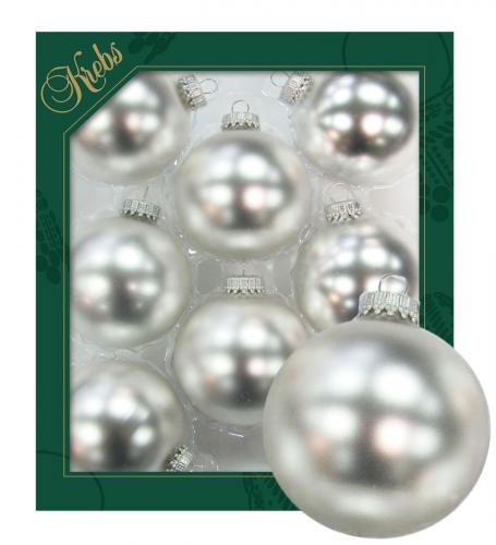 Weihnachtskugeln Uni-Design Matt Sterling Silberfarbig 7cm