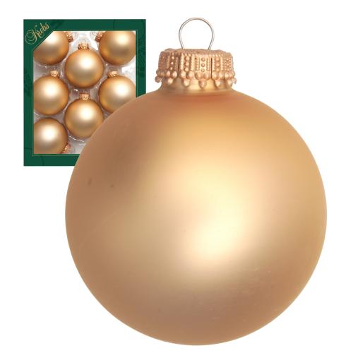 Weihnachtskugeln Uni-Design Satin Platin Goldfarbig 7cm