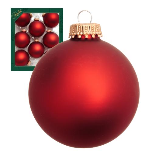 Weihnachtskugeln Uni-Design Matt Rot 7cm