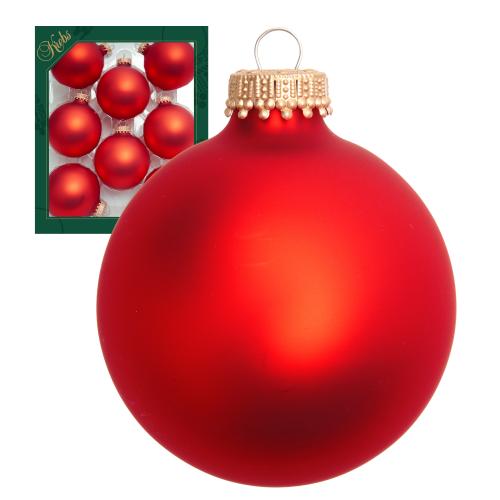 Weihnachtskugeln Uni-Design Melina rot 7cm