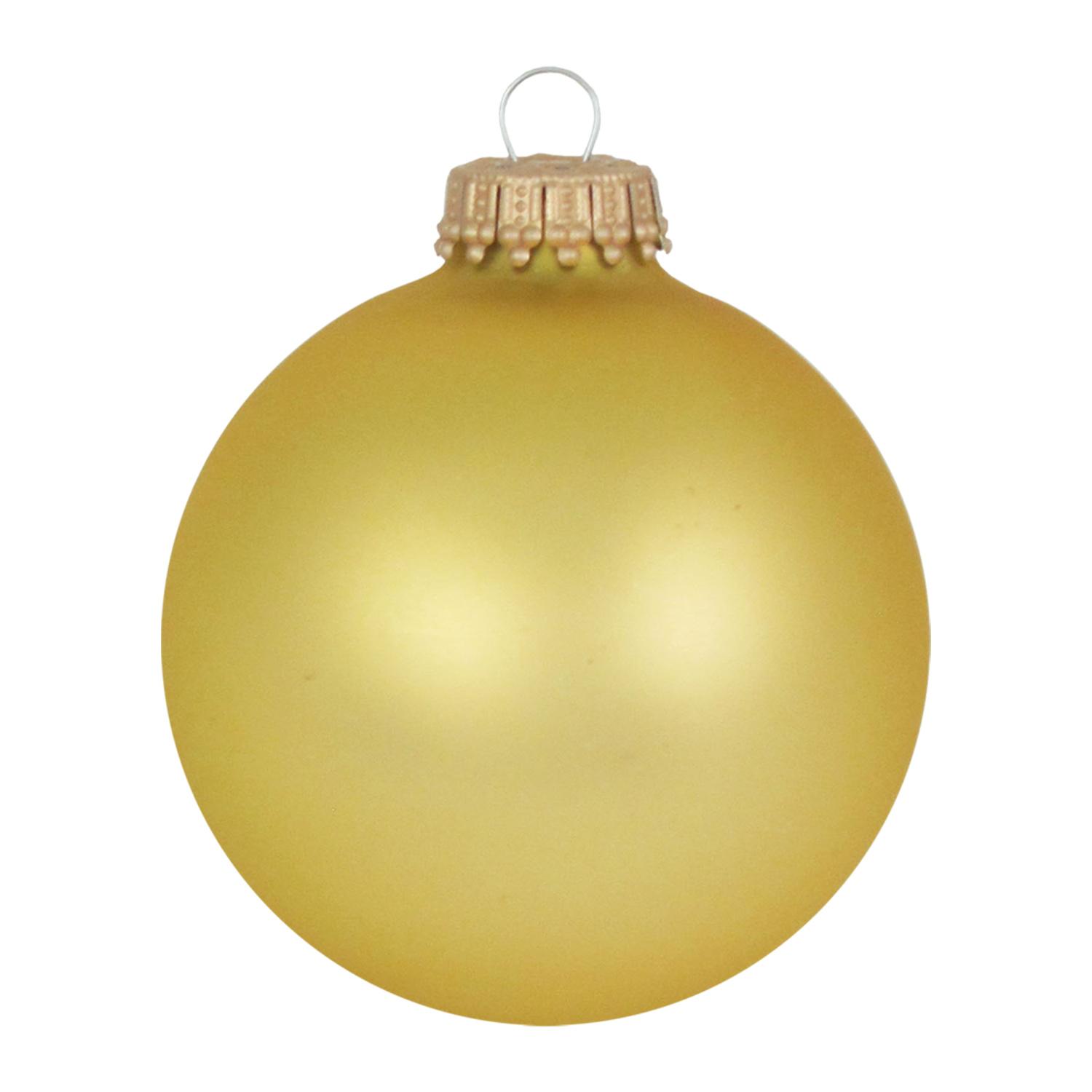 Weihnachtskugeln Uni-Design Satin Gold Goldfarbig 7cm