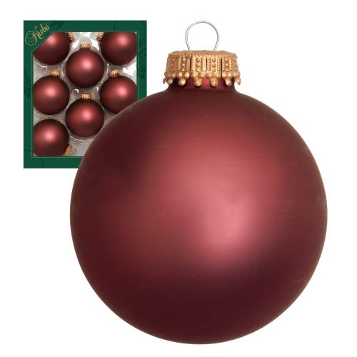 Weihnachtskugeln Uni-Design Matt Akazien Braun 7cm