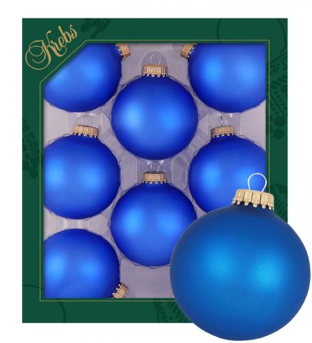 Weihnachtskugeln Uni-Design Matt Klassisch Blau 7cm