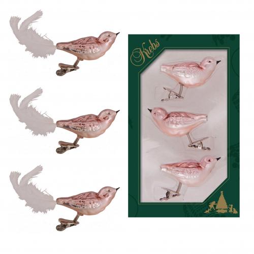 Baumschmuck Korallenvgel Rosa 9cm