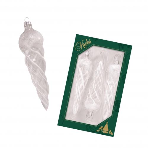 Baumschmuck Eiszapfen silberfarbig 16cm