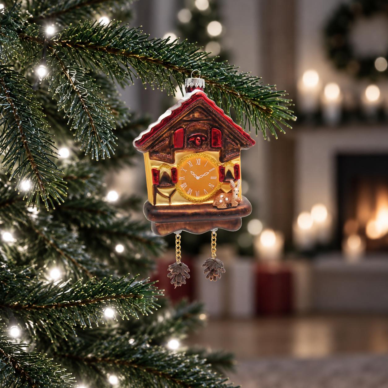 Baumschmuck Kuckucksuhr Braun 12cm