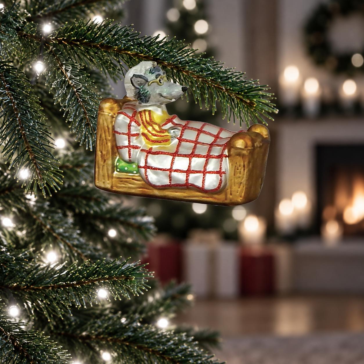 Baumschmuck Wolf im Bett der Gro�mutter Mehrfarbig 10cm