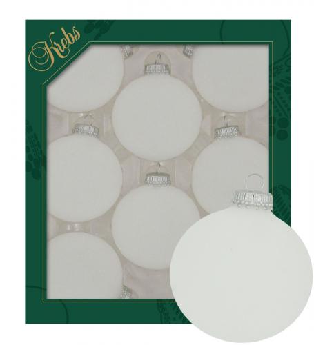 Weihnachtskugeln Uni-Design Matt Frost Silber Kr�nchen Wei� 7cm