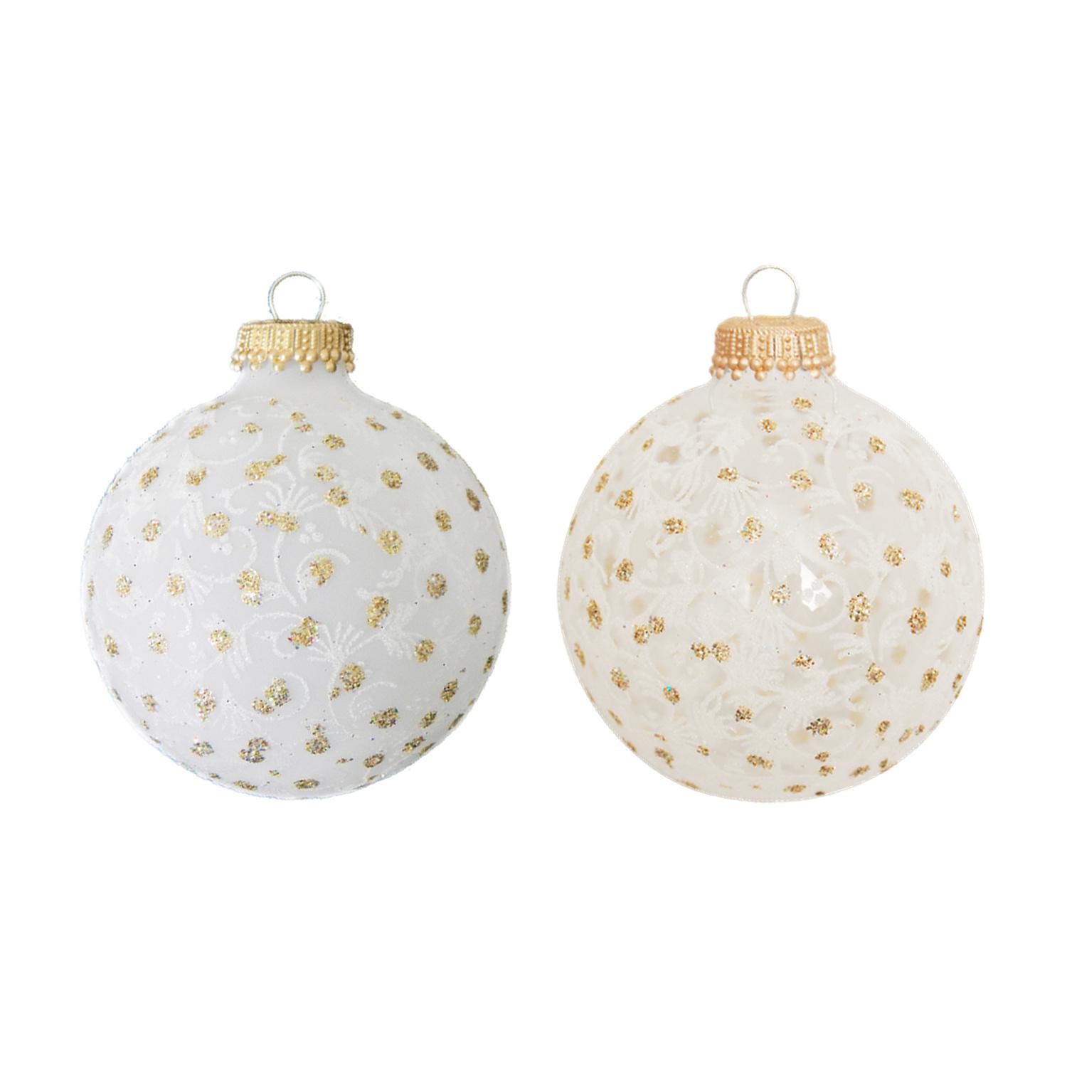 Weihnachtskugeln Glitterranken Goldfarbig 7cm