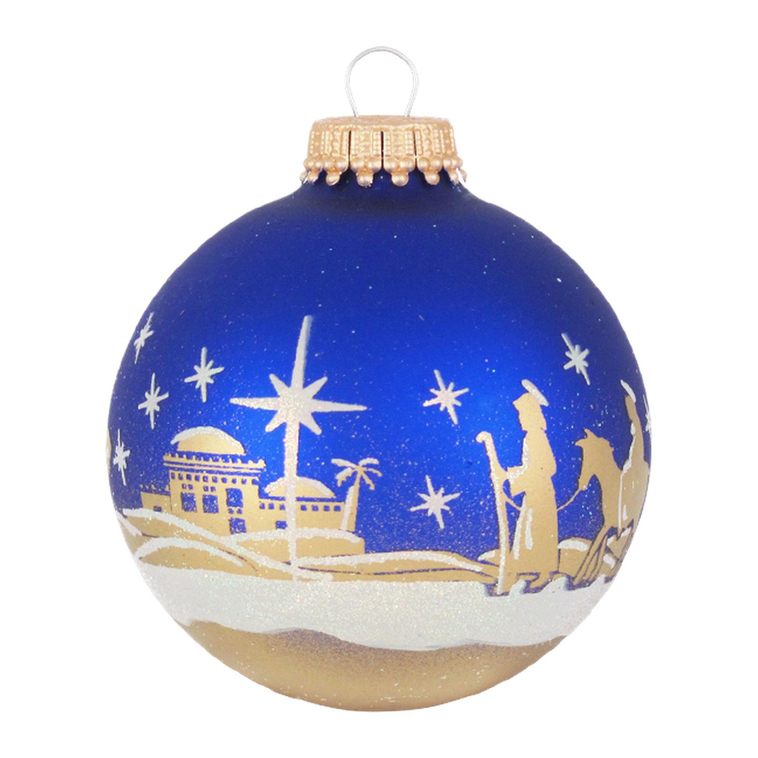Weihnachtskugeln Stern von Bethlehem Blau 7cm