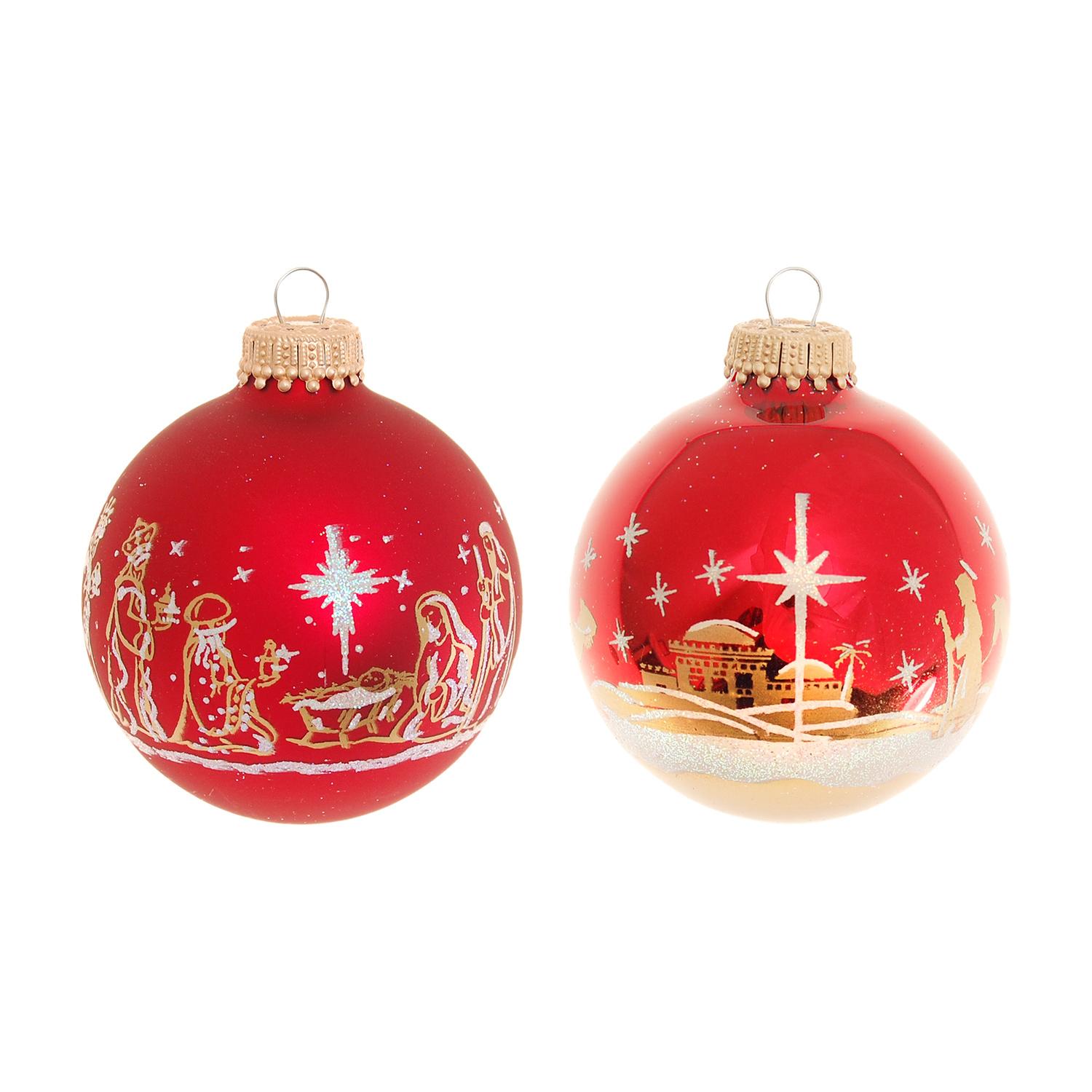Weihnachtskugeln Stern von Bethlehem Rot 7cm