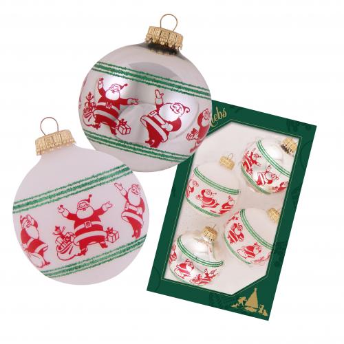 Weihnachtskugeln Tanzender Santa Silberfarbig 7cm