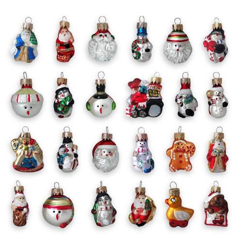 Baumschmuck Weihnachts-Mini-Set Mehrfarbig 4cm