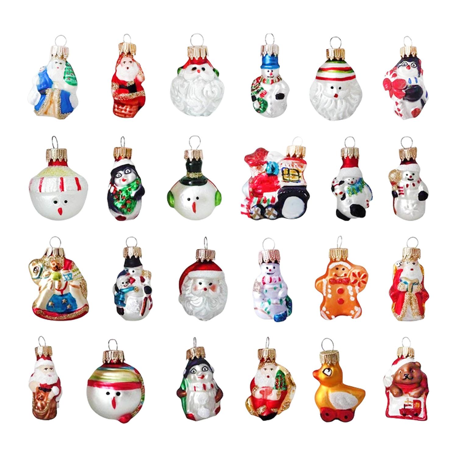 Baumschmuck Adventskalender mit Figuren Mehrfarbig 4cm