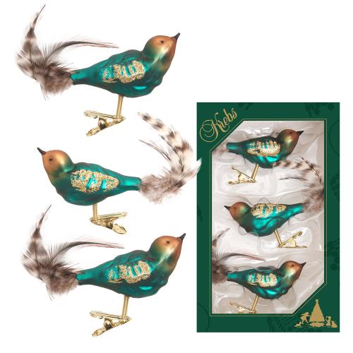 Baumschmuck Wintervgel Grn 9cm