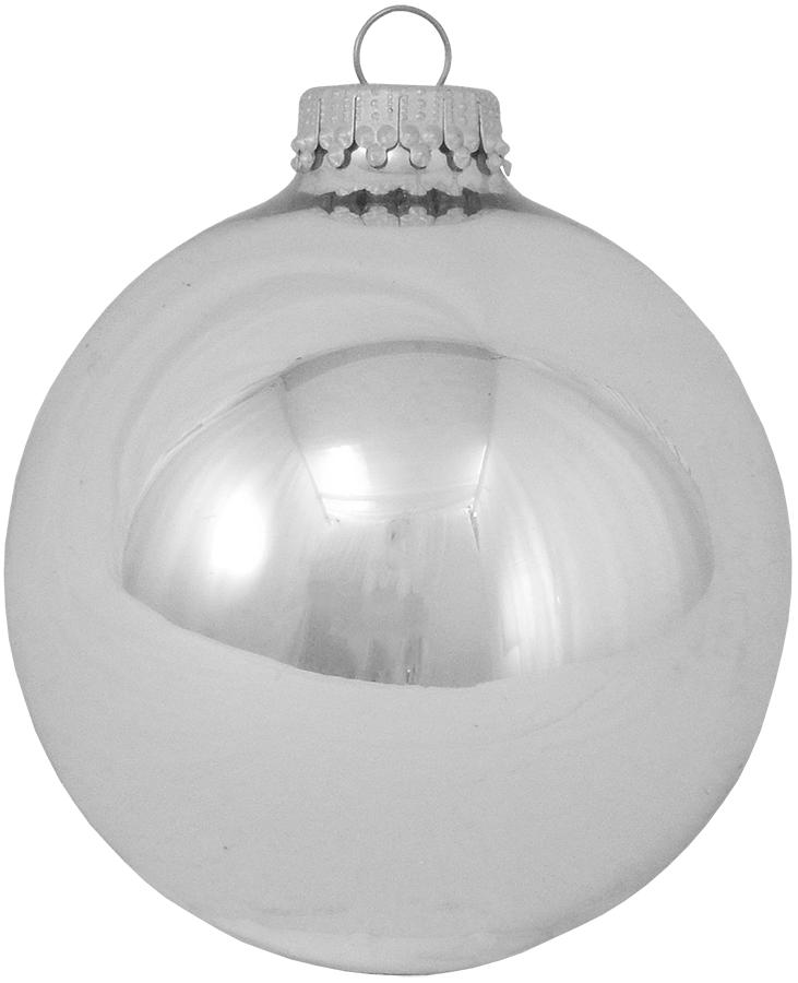Weihnachtskugeln Uni-Design Glanz Silberfarbig 8cm
