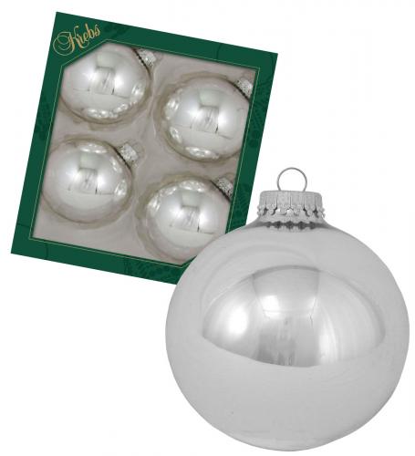 Weihnachtskugeln Uni-Design Theresia Silberfarbig 8cm