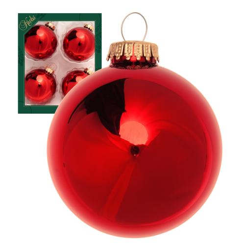 Weihnachtsrot 8cm Glaskugeln uni