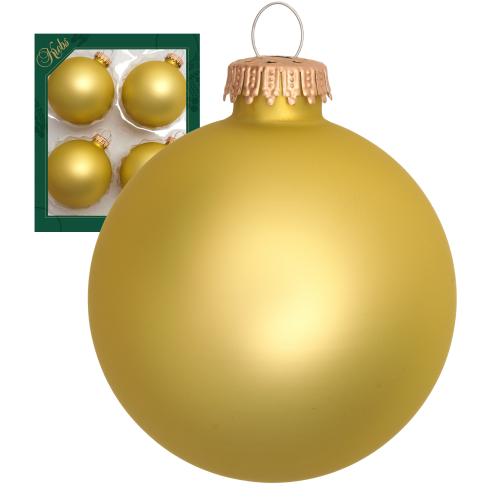 Satin-Gold 8cm Glaskugeln uni