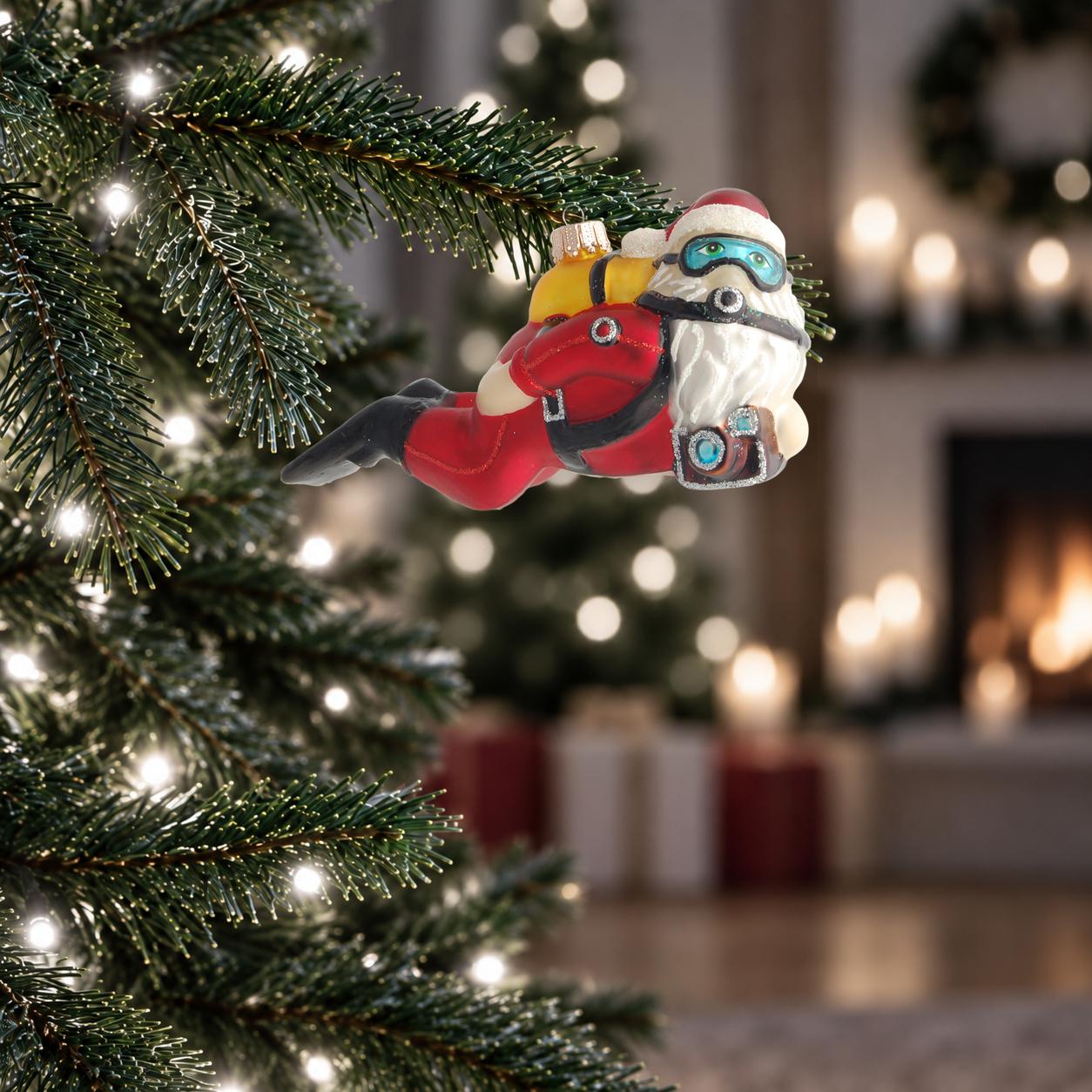 Baumschmuck Tauchender Santa Rot 12cm