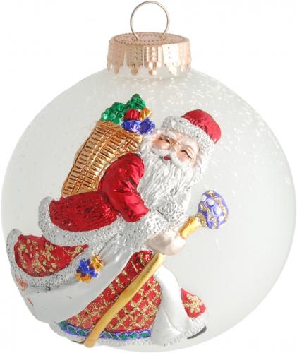 Weihnachtskugeln 3D-Santa Wei 10cm