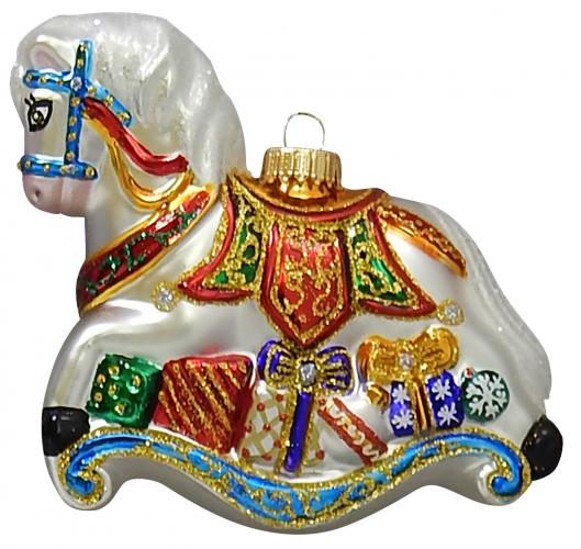 Baumschmuck Nostalgisches Schaukelpferd Wei 15cm