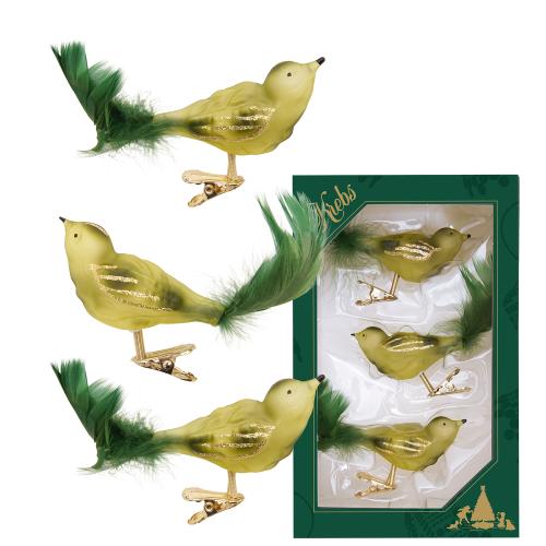 Baumschmuck Waldvgel grn 9cm