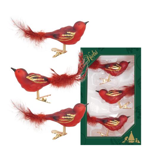 Baumschmuck Waldvgel Rot 9cm