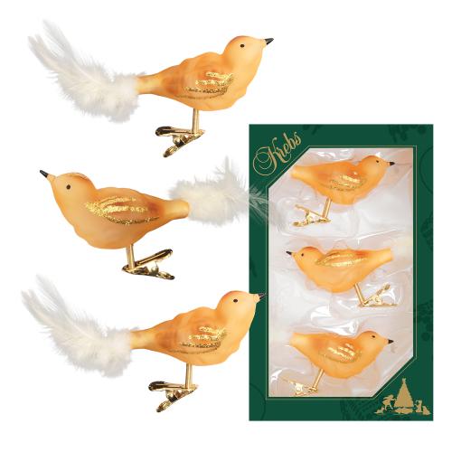 Baumschmuck Waldvgel Goldfarbig 9cm