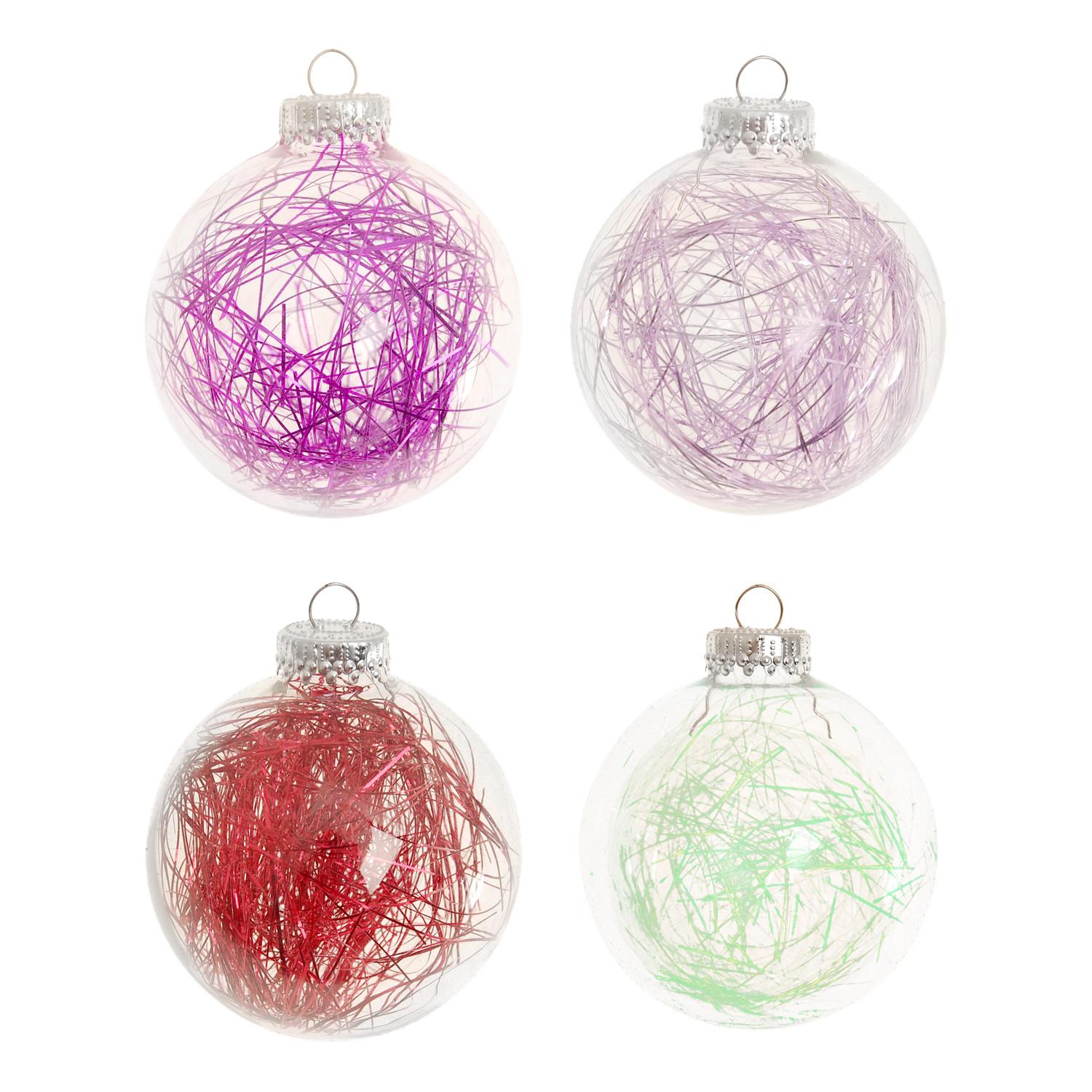 Weihnachtskugeln Tinsel Mehrfarbig 7cm