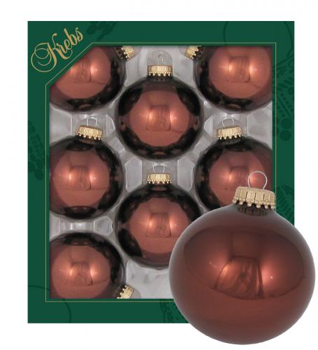 Weihnachtskugeln Uni-Design Glanz Lebkuchen Braun 7cm