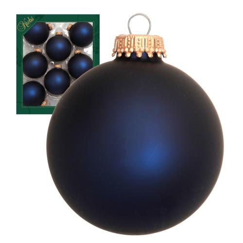 Weihnachtskugeln Uni-Design Loretta blau 7cm