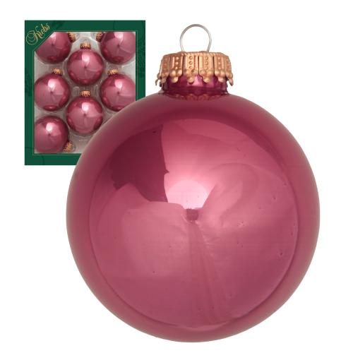 Weihnachtskugeln Uni-Design Glanz Rosa 7cm