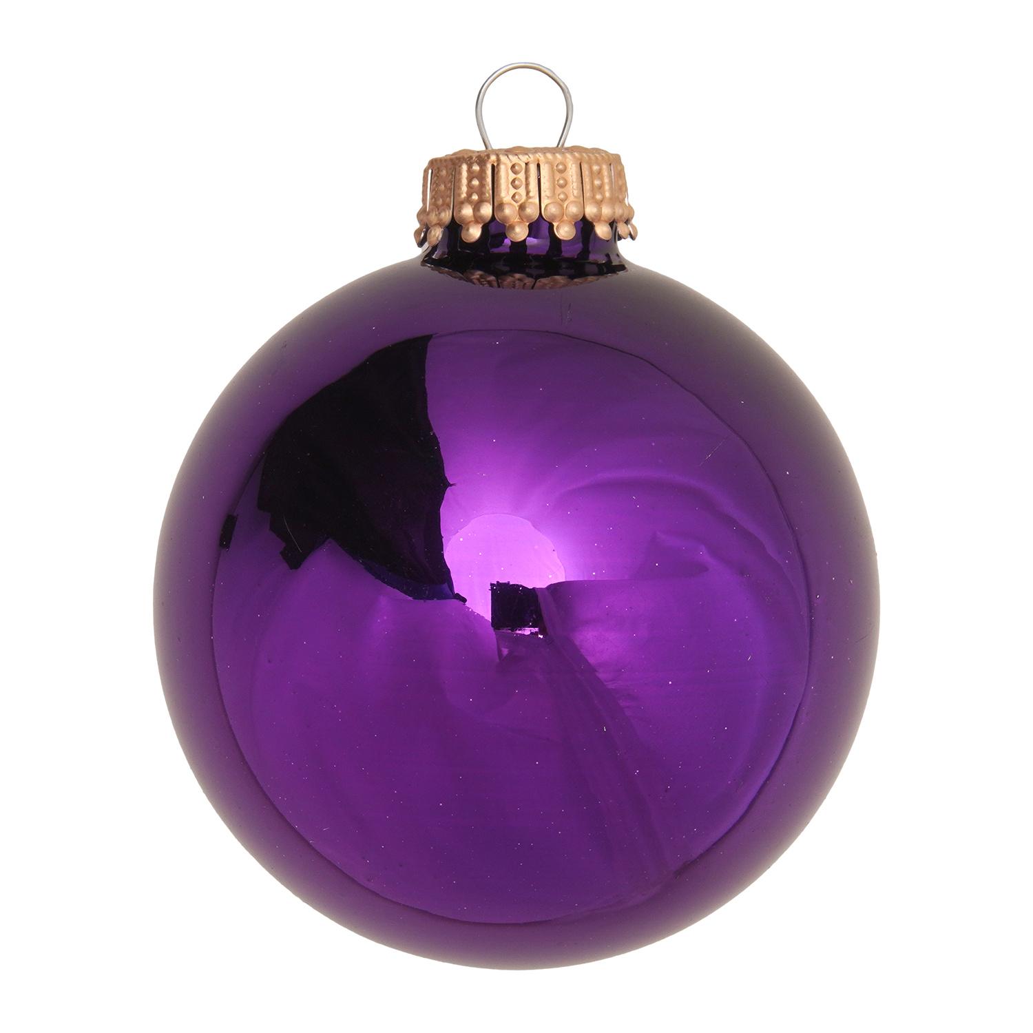 Weihnachtskugeln Uni-Design Glanz Violett 7cm