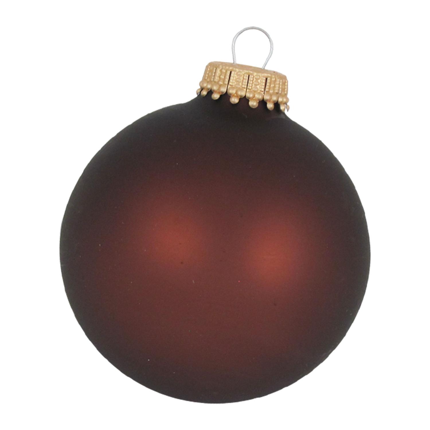 Weihnachtskugeln Uni-Design Matt Nougat Braun 7cm