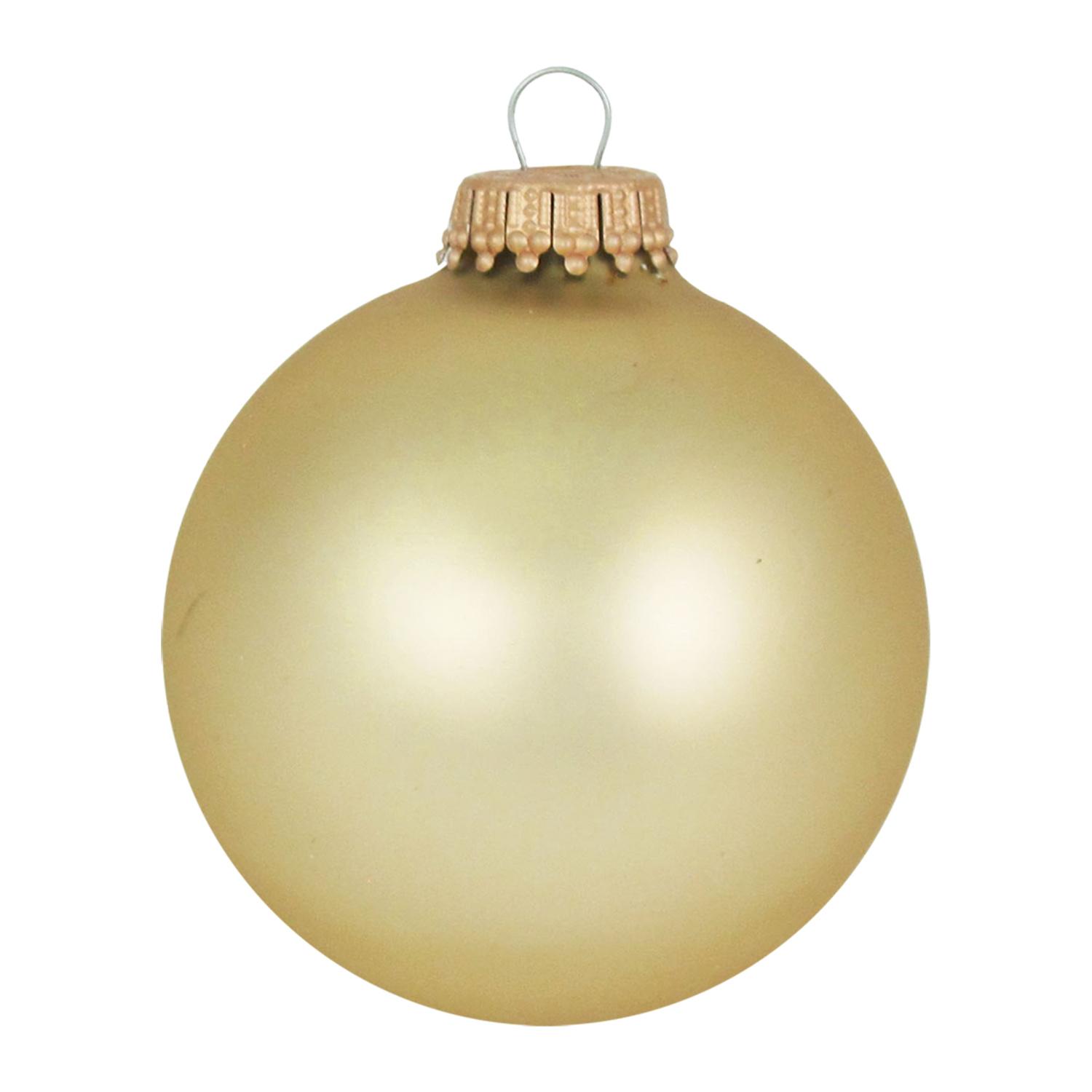 Weihnachtskugeln Uni-Design Matt Chablis Goldfarbig 7cm