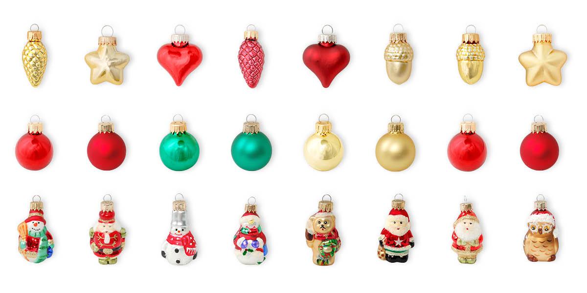 Baumschmuck Adventskalender Santa mit M�dchen Mehrfarbig 4cm