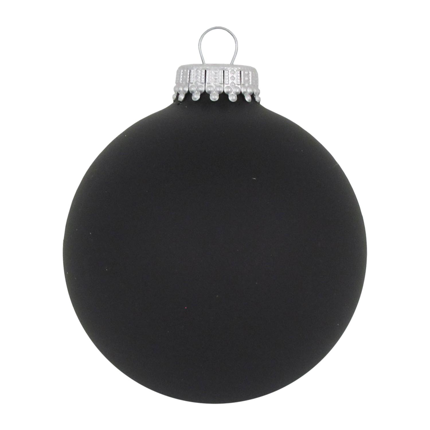 Weihnachtskugeln Uni-Design Matt Schwarz 7cm