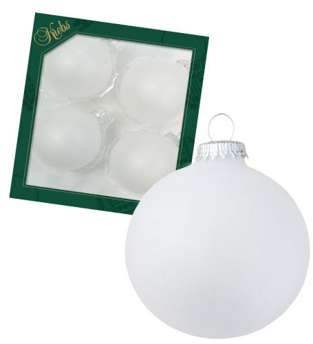 Weihnachtskugeln Uni-Design Matt Schnee Wei� 8cm