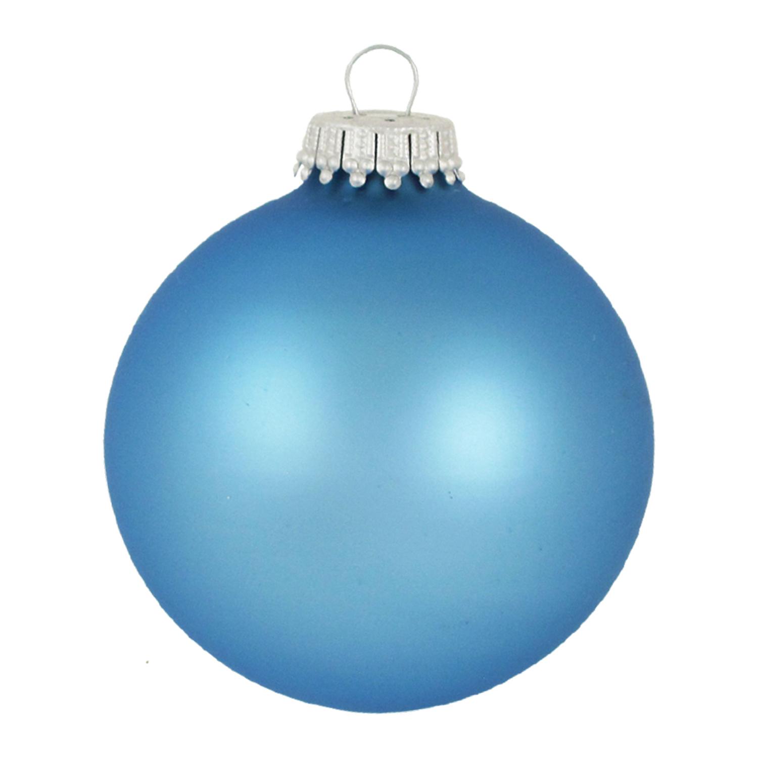Weihnachtskugeln Uni-Design Matt Gletscher Blau 7cm