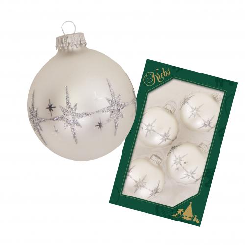 Weihnachtskugeln Stern Silberfarbig 7cm