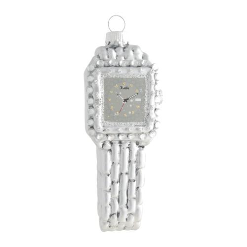 Baumschmuck Damenuhr Silberfarbig 11cm