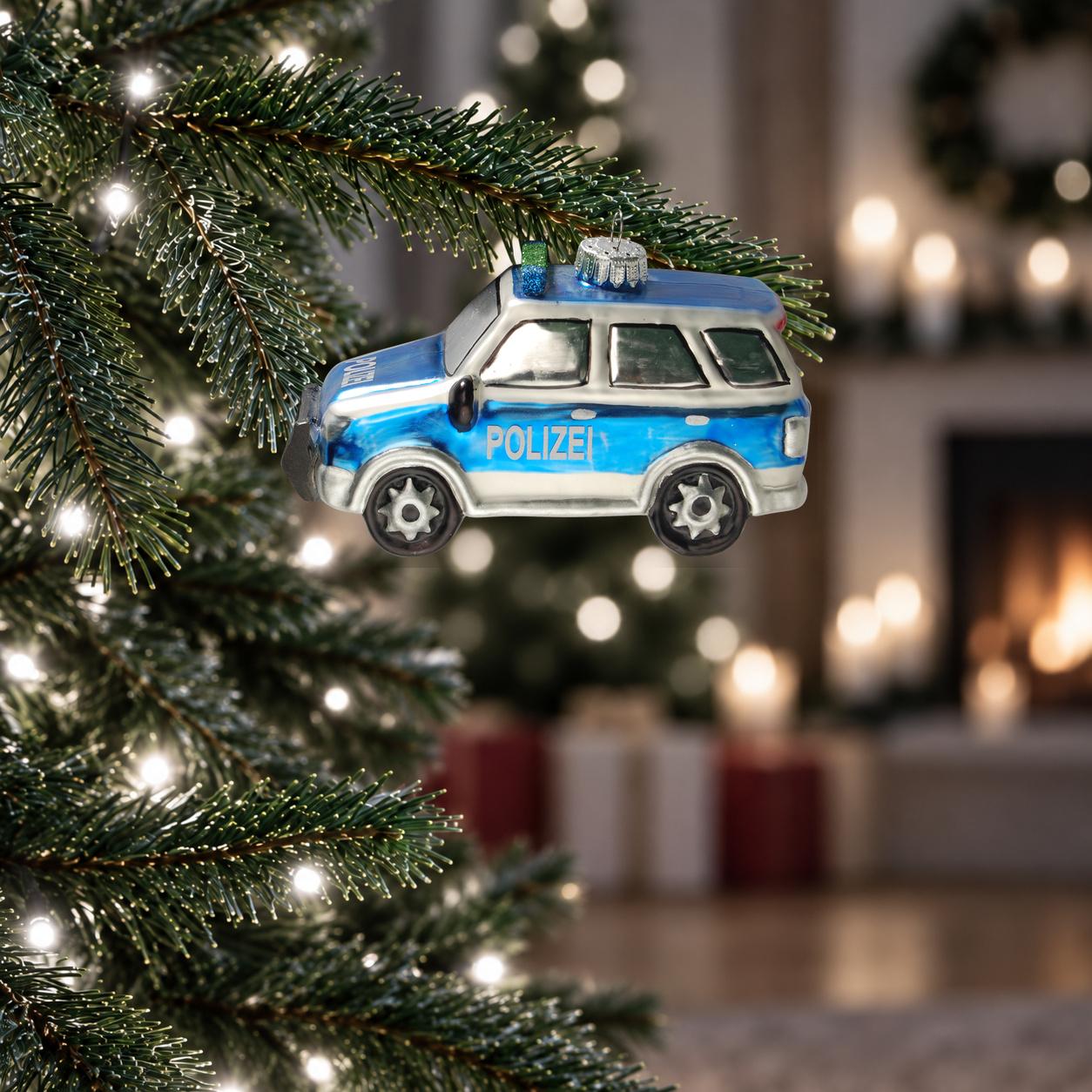 Baumschmuck Polizei SUV Blau 12cm