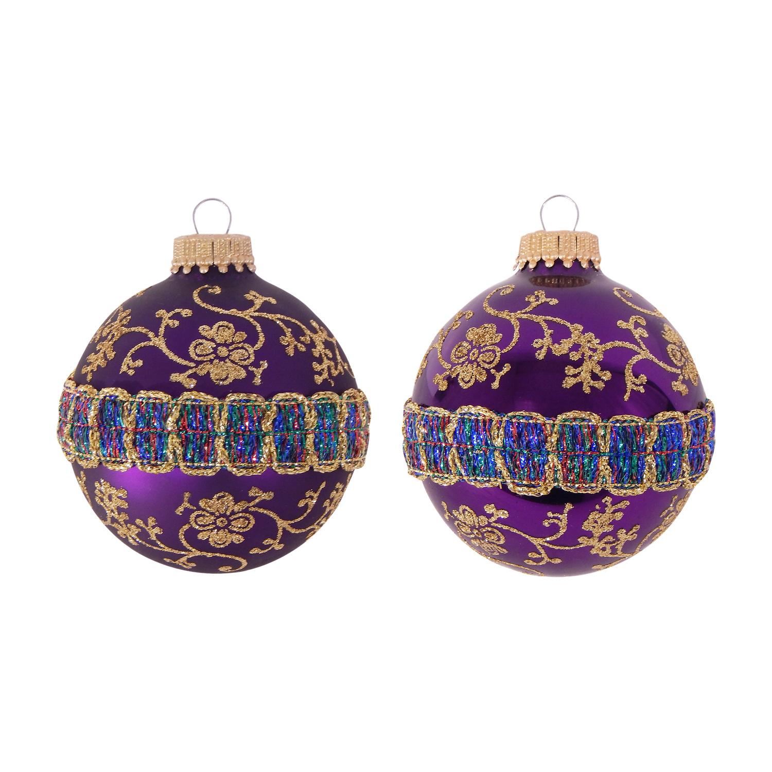 Weihnachtskugeln Borte Royal Violett 7cm