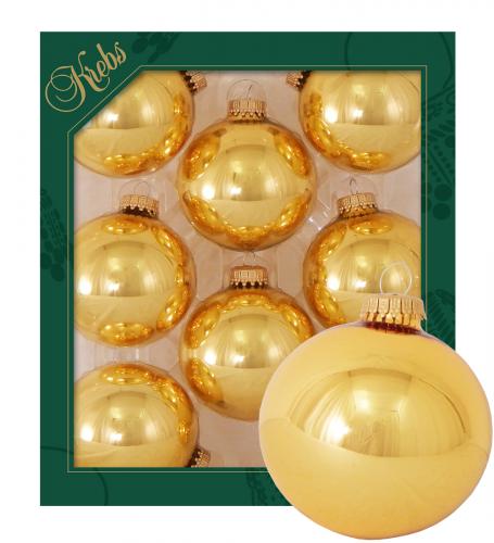 Weihnachtskugeln Uni-Design Glanz Weihnacht Goldfarbig 7cm