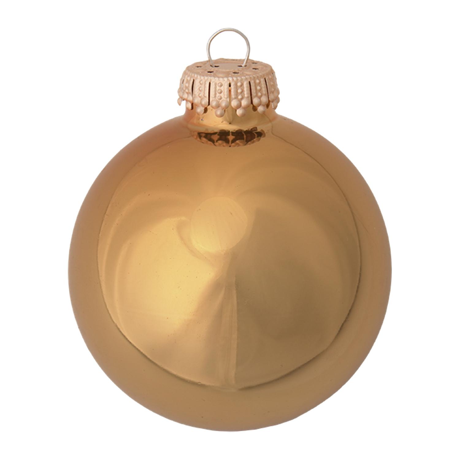 Weihnachtskugeln Uni-Design Glanz Weihnacht Goldfarbig 7cm