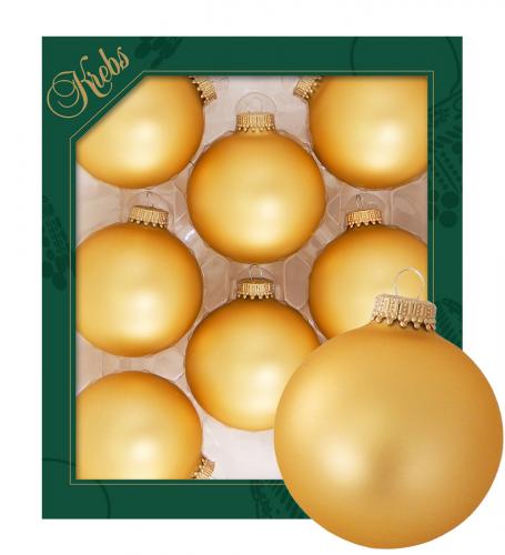 Weihnachtskugeln Uni-Design Honey Goldfarbig 7cm