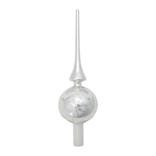 Baumspitze Schneeflocke Silberfarbig 27cm