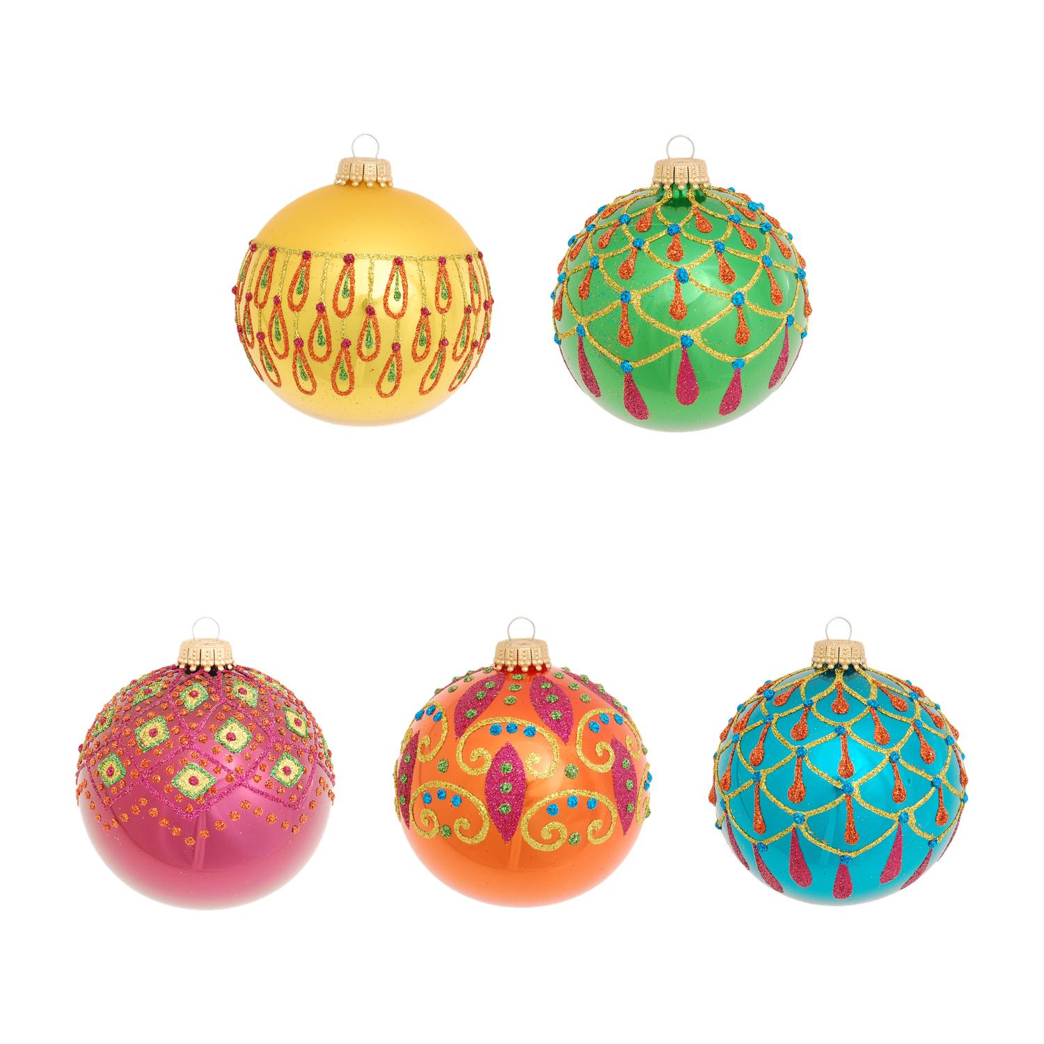 Weihnachtskugeln Set Marrakesch Mehrfarbig 8cm