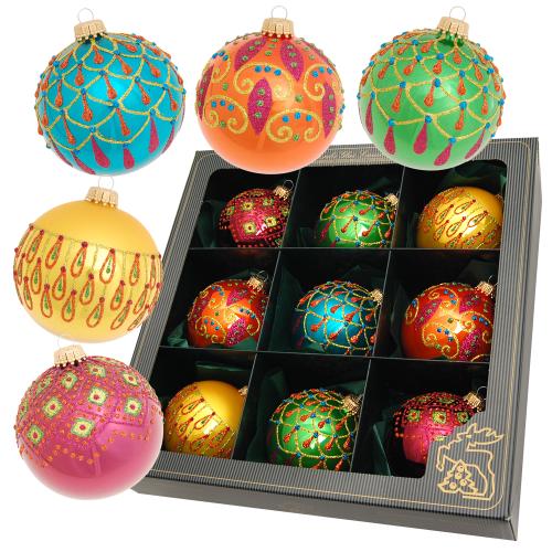 Weihnachtskugeln Set Marrakesch mehrfarbig 8cm